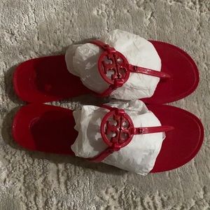 Tory Burch Red jelly logo sandal size 9